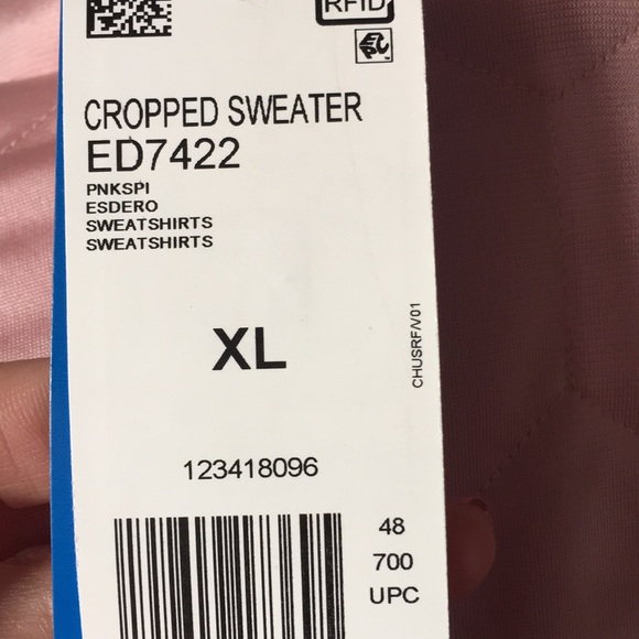 Adidas Pink Cropped Sweater NEW - Picture 6 of 6